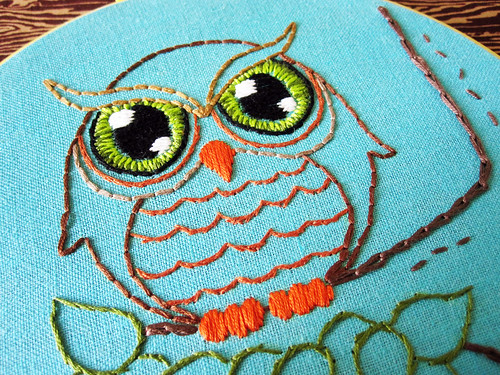 Woodland Owl Emboidery Pattern