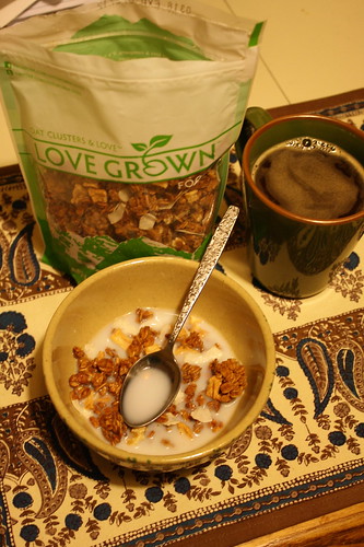 Love Grown Apple Walnut Delight and coffee