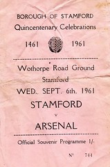 Stamford v Arsenal 1961 front cover