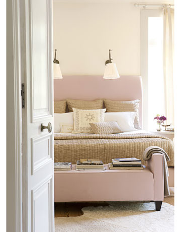 Smith Hanes pink beige bedroom