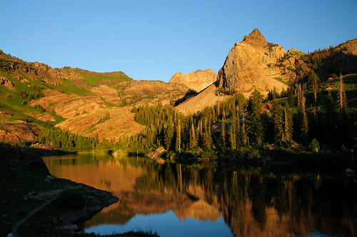 Lake Blanche in the Twin Peaks Wilderness, Wasatch Mountains, Utah (at sunset)