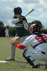 Catcher Oz Kemal in action against Braintree