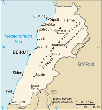 Map - lebanon
