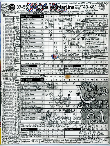 Chicago Cubs scorecard from July 15, 2011 - Wrigley Field