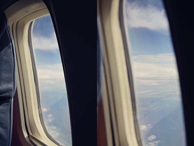 airplane window diptych
