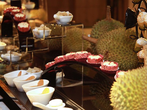 Durian desserts with Durian Beetroot Tart (in focus)