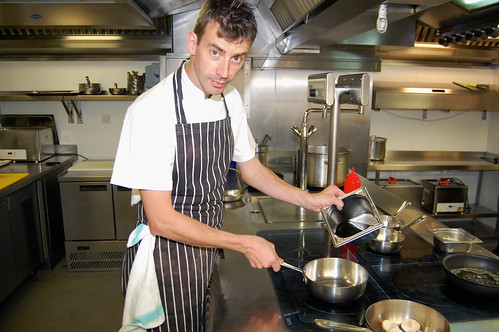 Top chef Hywel Jones prepares a dish using Marlborough Mushrooms