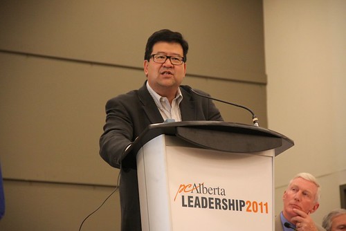 Alberta Progressive Conservative leadership candidate Gary Mar on July 21, 2011 in Vermilion 