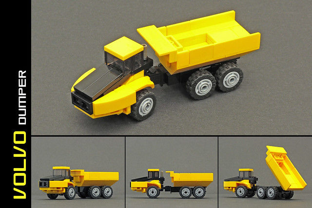 volvo lego trucks articulated dumper hauler microscale robiwankenobi