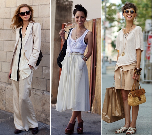 GET THE LOOK street style white nudes