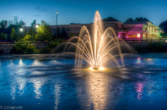 Man Made Pond Fountain - HDR
