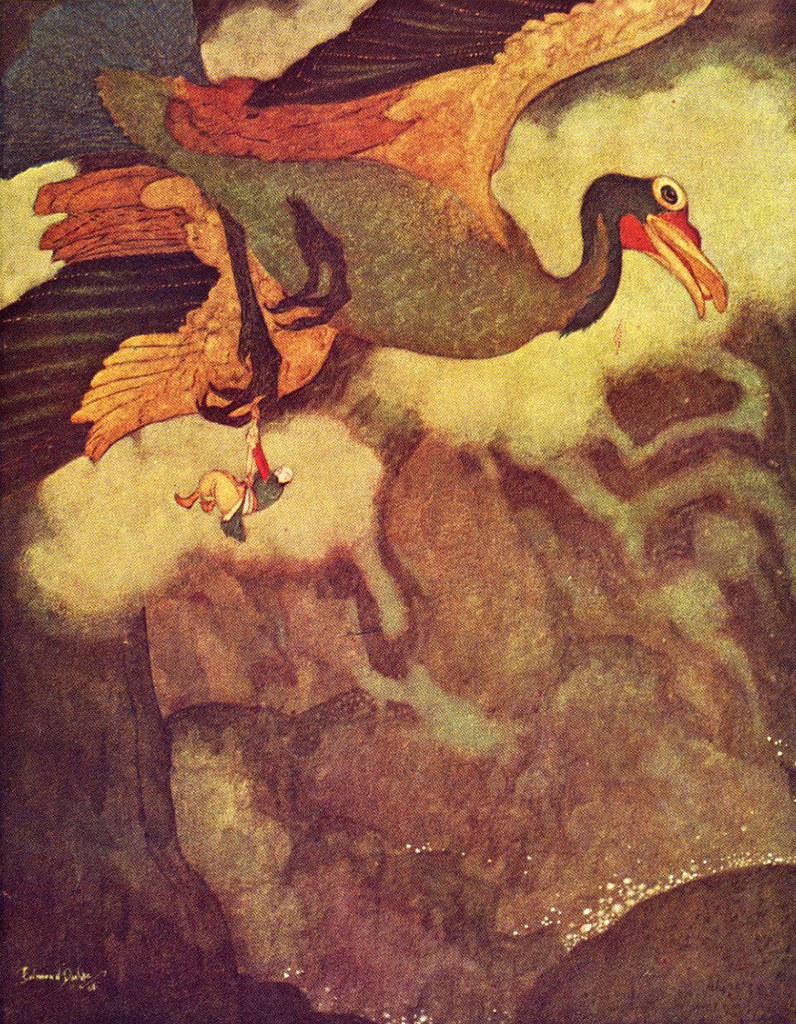 Edmund Dulac - 'The Episode of the Rokh'  from Sindbad the Sailor and other Stories from The Arabian Nights (1914)