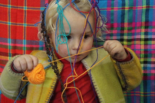 Playing with yarn at Popcraft