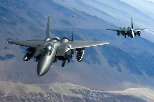 フリー写真素材|乗り物|航空機|戦闘機|F-イーグル|F-Eストライクイーグル|アメリカ空軍|