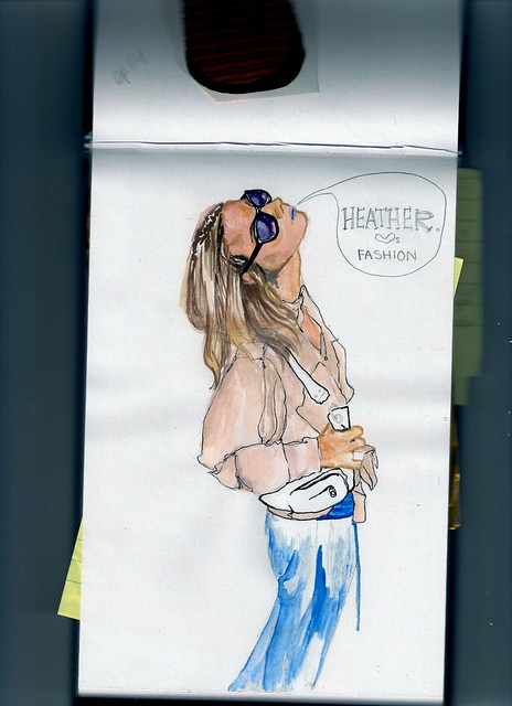 Heather hearts fashion in sketchbook