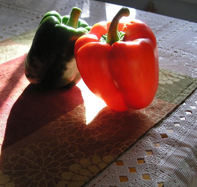 Leaning peppers