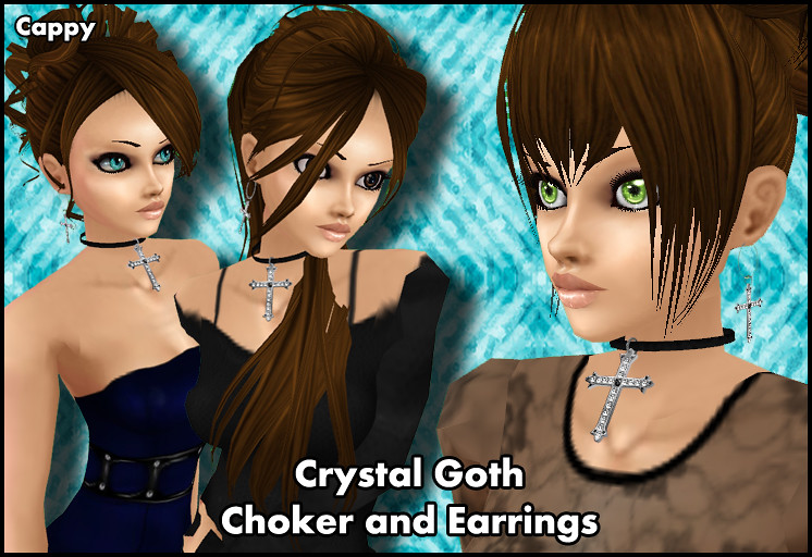 Crystal Goth Choker and Earrings