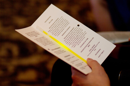 Glowstick wedding program My advice for offbeat brides The internet is 