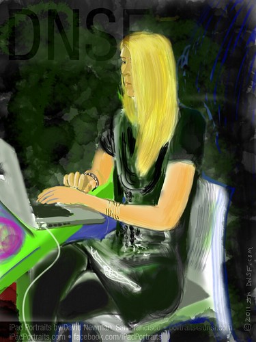 iPad Portrait of Susanna Berggren, Founder of Studentity, Today at SuperHappyDevHouse 45 at Google by DNSF David Newman