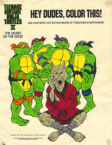 Teenage Mutant Ninja Turtles II : The Secret of the OOZE :: Promotional Coloring Page (( 1991 ))