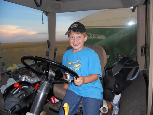 Ezra in tractor