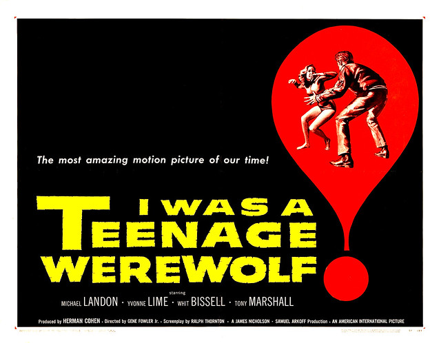 Reynold Brown - I Was a Teenage Werewolf (American International, 1957) half sheet