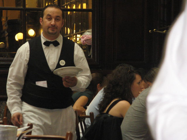 Waiter at Chez Chartier, famous brasserie in Paris