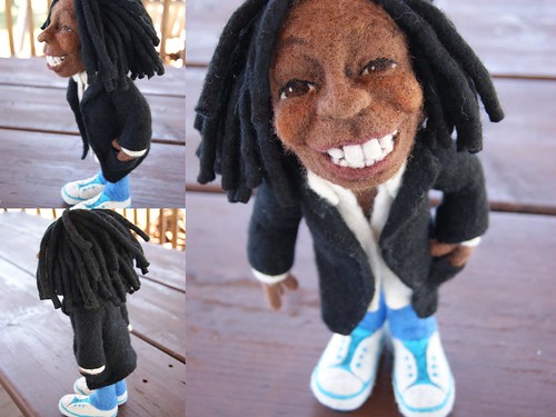 Li'l Whoopi - Needle Felted Wool Doll by feltalive