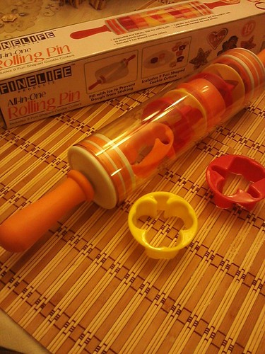 Plastic rolling pin with 9 cookie cutters inside! Just $7.99 @TJMaxx!