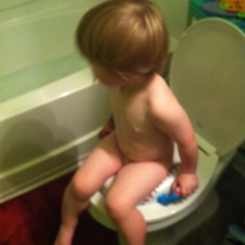 Saturday: first time on potty (at home)