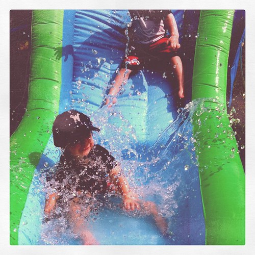 Sunday: Coleman + Colton and water slide fun!