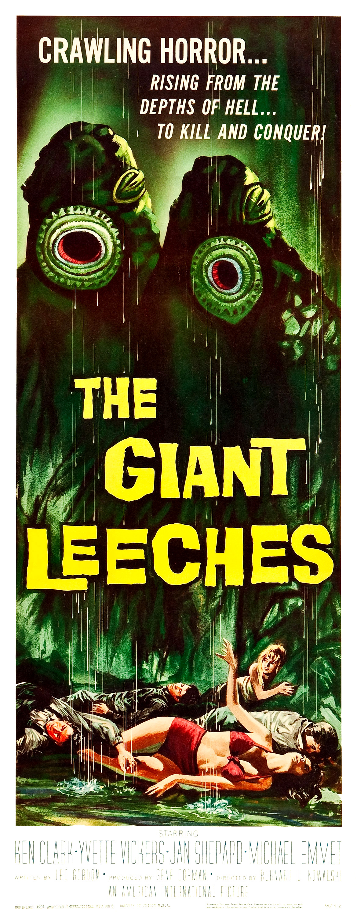 The Giant Leeches (American International, 1959) Three Sheet