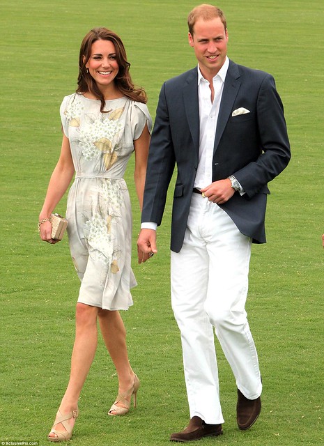 Kate Middleton keeps it simple in a fresh and floral dress as she and Prince William mingle with celebrities at charity polo match  1