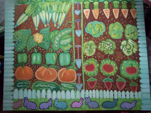 Nearly full view of vegetable garden by Emilyannamarie
