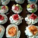 Chocolate cup cake with fondant flower