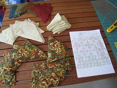 Kaleidoscope pattern and cut pieces