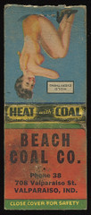 Beach Coal Company in Valparaiso, Indiana - Matchcover (Shook Photos) Tags: woman sexy promotion advertising valparaiso indiana babe smoking advertisement honey match matches swimsuit promotional girlie matchbook advertise beachcoal portercounty matchcover valparaisoindiana beachcoalcompany