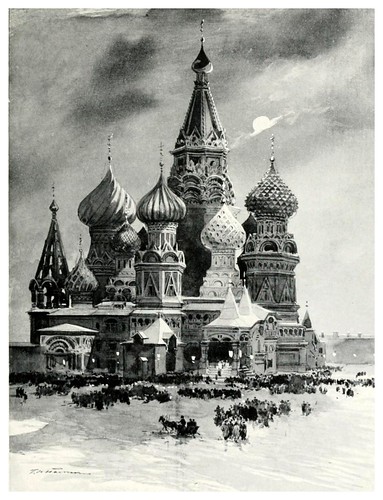 010.La iglesia de San Basilio en el palacio rojo una nochebuena-Russia-1913- F. de Haenen