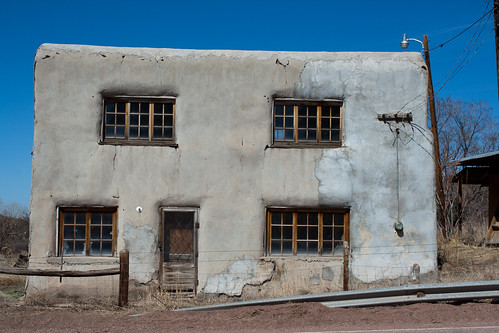 Old abode building in Las Trampas, New Mexico along the high road to Taos between Taos and Santa Fe, New Mexico