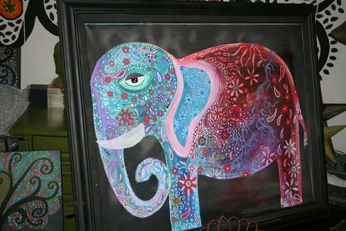 30 X 36 Elephant on Framed Gallery Wrapped Canvas by Rick Cheadle Art and Designs