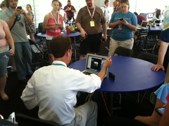 Bill Nye stayed in the Tweetup Tent after launch
