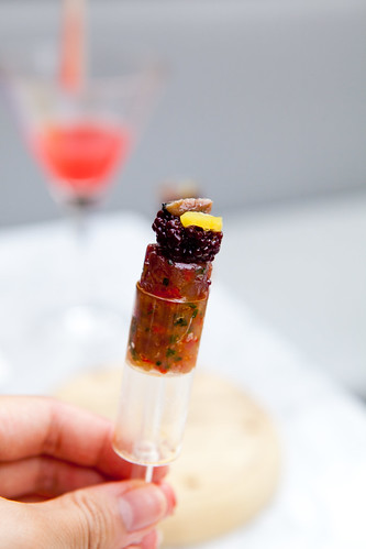Yellowfin Tuna Tartare “Push Pop” red wine caviar