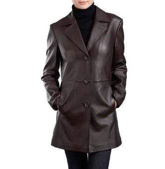 Leather walking coat
