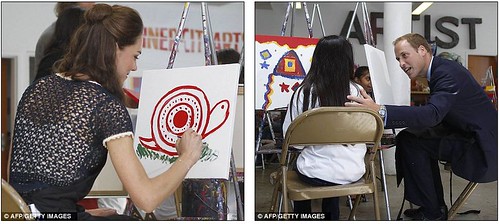 Royal snail  Kate races ahead with her painting at Inner-City Arts campus whilst William is slow off the mark  1