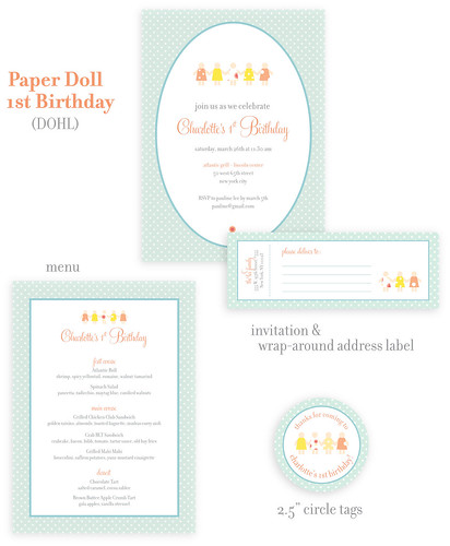 Paper Doll Birthday Invitation