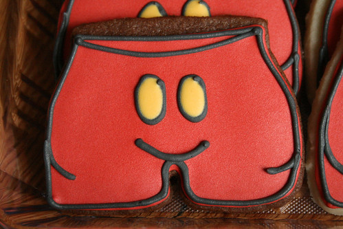 Mickey Mouse Shorts Cookies for a 1st Birthday.