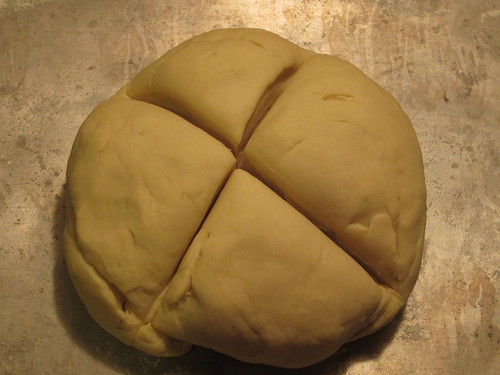 cut an X into the dough