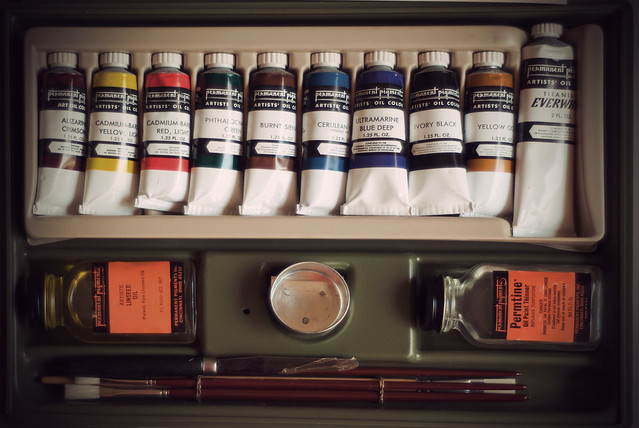 Vintage oil painting kit