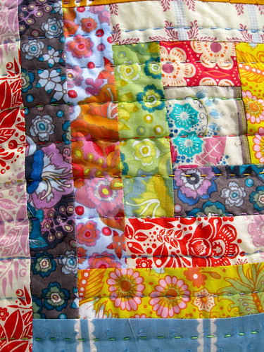 Close up of hand quilting