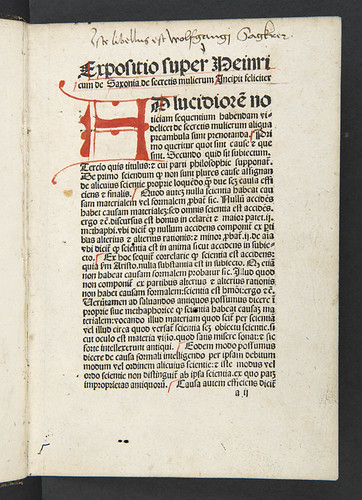 Ownership inscription in Albertus Magnus [pseudo-]: Secreta mulierum et virorum (cum expositione Henrici de Saxonia)